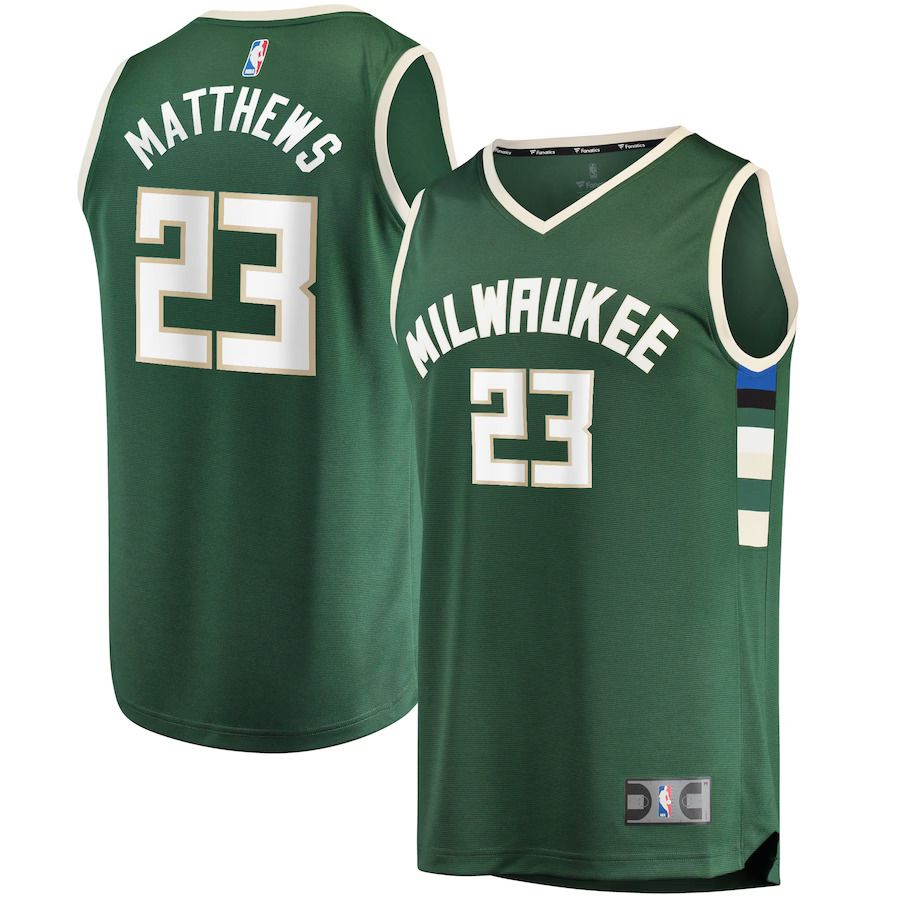 Men Milwaukee Bucks #23 Wesley Matthews Fanatics Branded Hunter Green Fast Break Replica NBA Jersey->milwaukee bucks->NBA Jersey